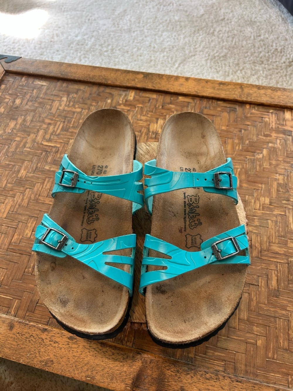 Birkenstock Birki Sea Blue/Turquoise Strappy Women's Sandals - Picture 10 of 10